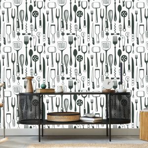 Papier Peint Pour La Cuisine-Ustensiles De Cuisine – Image 5