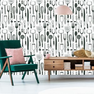 Papier Peint Pour La Cuisine-Ustensiles De Cuisine – Image 6