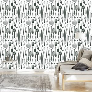 Papier Peint Pour La Cuisine-Ustensiles De Cuisine – Image 3