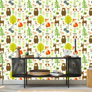 Papier Peint Pour Les Enfants - Happy Forest Animals – Image 5