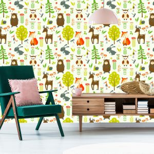 Papier Peint Pour Les Enfants - Happy Forest Animals – Image 6