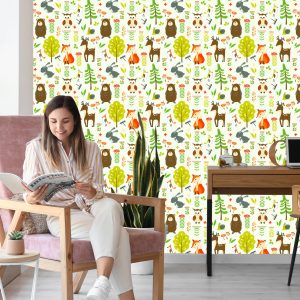 Papier Peint Pour Les Enfants - Happy Forest Animals – Image 7
