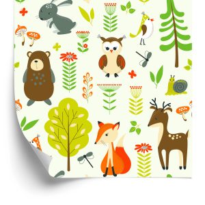 Papier Peint Pour Les Enfants - Happy Forest Animals – Image 2