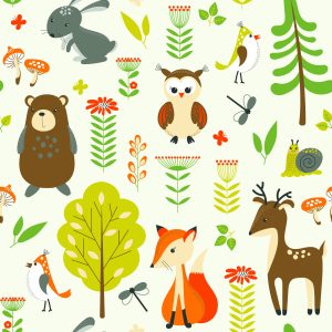 Papier Peint Pour Les Enfants - Happy Forest Animals – Image 1