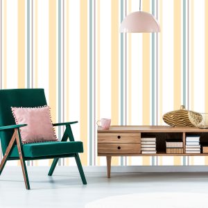 Papier Peint Dans Le Bureau De Salon À Rayures Verticales Classiques – Image 6