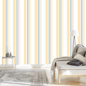 Papier Peint Dans Le Bureau De Salon À Rayures Verticales Classiques – Image 3