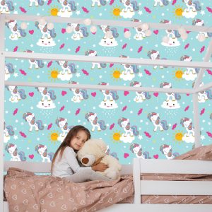 Papier Peint Pour Les Enfants - Belles Licornes Endormies – Image 7