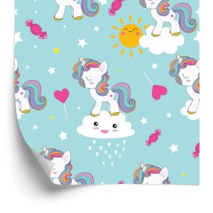 Papier Peint Pour Les Enfants - Belles Licornes Endormies – Image 2