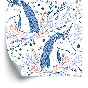 Papier Peint Pour Les Enfants - Licornes Sur Fond Style Scandinave – Image 2