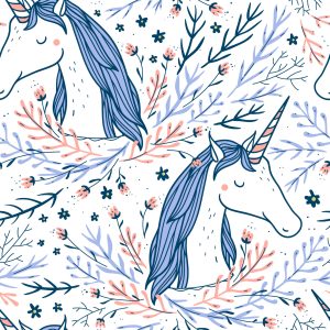 Papier Peint Pour Les Enfants - Licornes Sur Fond Style Scandinave – Image 1