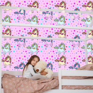 Papier Peint Pour Les Enfants - Licornes Arc-En-Ciel – Image 7