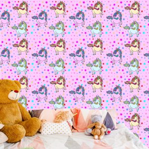 Papier Peint Pour Les Enfants - Licornes Arc-En-Ciel – Image 6