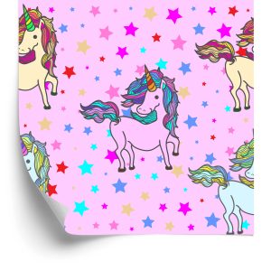 Papier Peint Pour Les Enfants - Licornes Arc-En-Ciel – Image 2