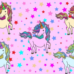 Papier Peint Pour Les Enfants - Licornes Arc-En-Ciel – Image 1
