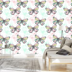Papier Peint Mur Pour Chambre D'enfant Papillons Colorés – Image 3