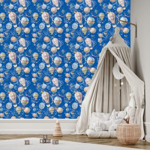 Papier Peint Ballons Avec Un Fond Bleu – Image 3