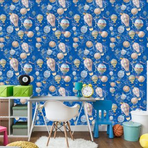 Papier Peint Ballons Avec Un Fond Bleu – Image 4