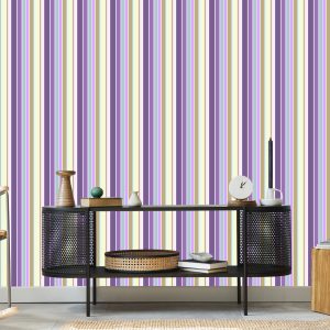 Papier Peint Une Chambre De Salon À Rayures Verticales Colorées – Image 5