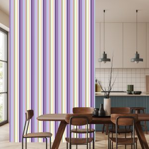 Papier Peint Une Chambre De Salon À Rayures Verticales Colorées – Image 4