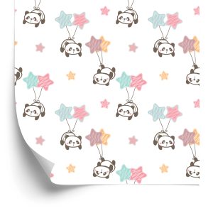 Papier Peint Pour Les Enfants - Étoiles Et Pandas – Image 2