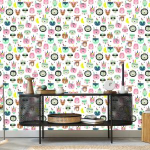 Papier Peint Pour Les Enfants - Animaux De La Forêt Endormis – Image 5