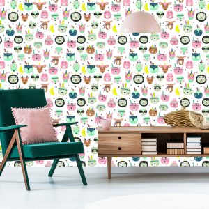 Papier Peint Pour Les Enfants - Animaux De La Forêt Endormis – Image 6