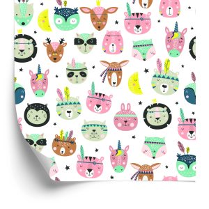 Papier Peint Pour Les Enfants - Animaux De La Forêt Endormis – Image 2