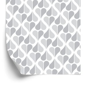 Papier Peint Motif Rétro Classique Dans Les Tons De Gris – Image 2