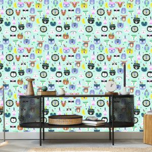 Papier Peint Pour Les Enfants - Animaux De La Forêt Endormis – Image 5