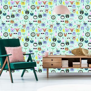 Papier Peint Pour Les Enfants - Animaux De La Forêt Endormis – Image 6