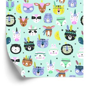 Papier Peint Pour Les Enfants - Animaux De La Forêt Endormis – Image 2