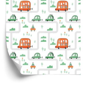 Papier Peint Pour Les Enfants, Des Voitures De Style Scandinave – Image 2