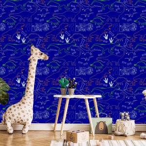 Papier Peint Pour Les Enfants Dinosaures Animaux Colorés – Image 5