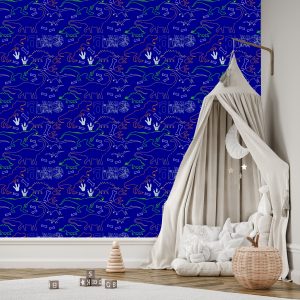 Papier Peint Pour Les Enfants Dinosaures Animaux Colorés – Image 3