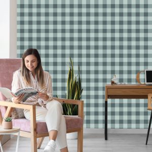 Papier Peint Check À La Mode Dans Les Tons De Gris – Image 7