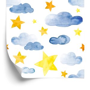 Papier Peint Pour Les Enfants - Étoiles Et Nuages – Image 2