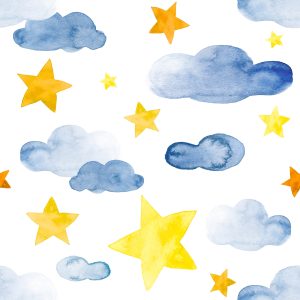 Papier Peint Pour Les Enfants - Étoiles Et Nuages – Image 1