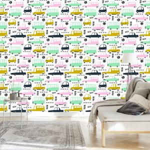 Papier Peint Voitures Pastels – Image 3