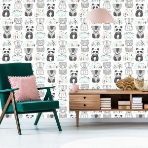 Papier Peint Panda Ours Arbres – Image 6