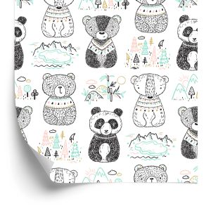 Papier Peint Panda Ours Arbres – Image 2