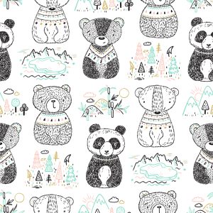 Papier Peint Panda Ours Arbres – Image 1