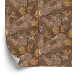 Papier Peint Planches D'hexagones En Bois – Image 2