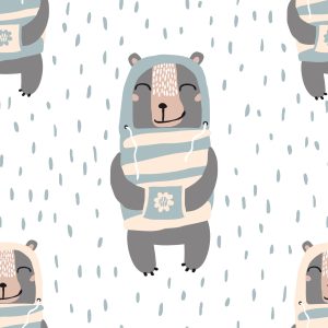 Papier Peint Ours En Peluche Parmi Les Gouttes – Image 1