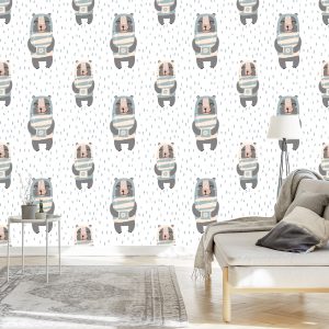 Papier Peint Ours En Peluche Parmi Les Gouttes – Image 3