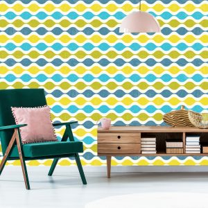 Papier Peint Vagues Rétro À La Mode – Image 6