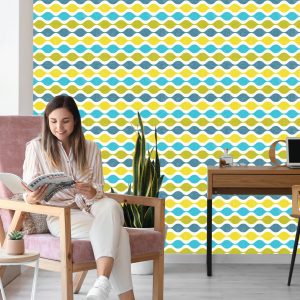 Papier Peint Vagues Rétro À La Mode – Image 7