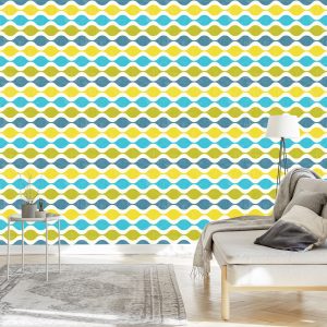 Papier Peint Vagues Rétro À La Mode – Image 3