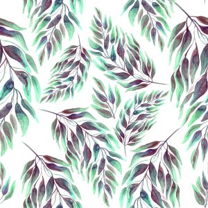 Papier Peint Feuilles Et Brindilles - Aquarelle – Image 1