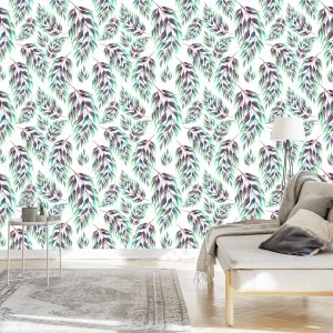 Papier Peint Feuilles Et Brindilles - Aquarelle – Image 3