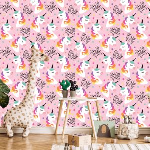 Papier Peint Pour Les Enfants - Licornes Arc-En-Ciel Magiques – Image 5